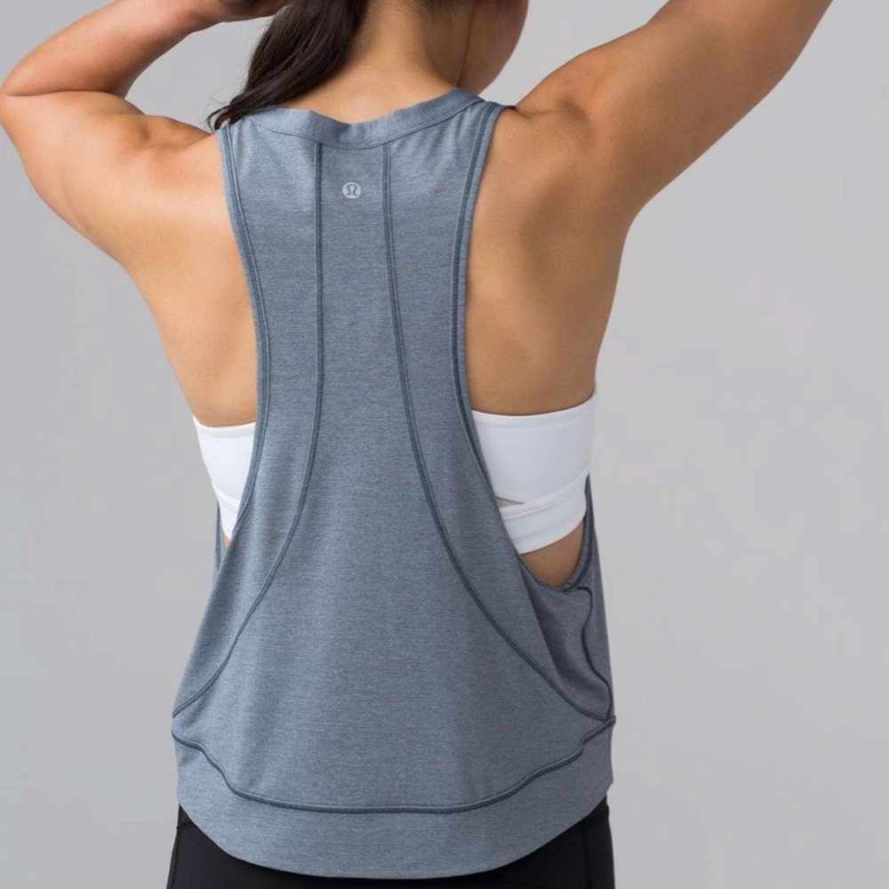 LULULEMON Pace Perfect Tank Heathered Sterling